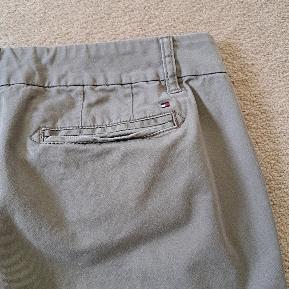 Tommy Hilfiger Cropped Pants Women's Size 14 Taupe Straight Leg Cotton Capri - Picture 13 of 15